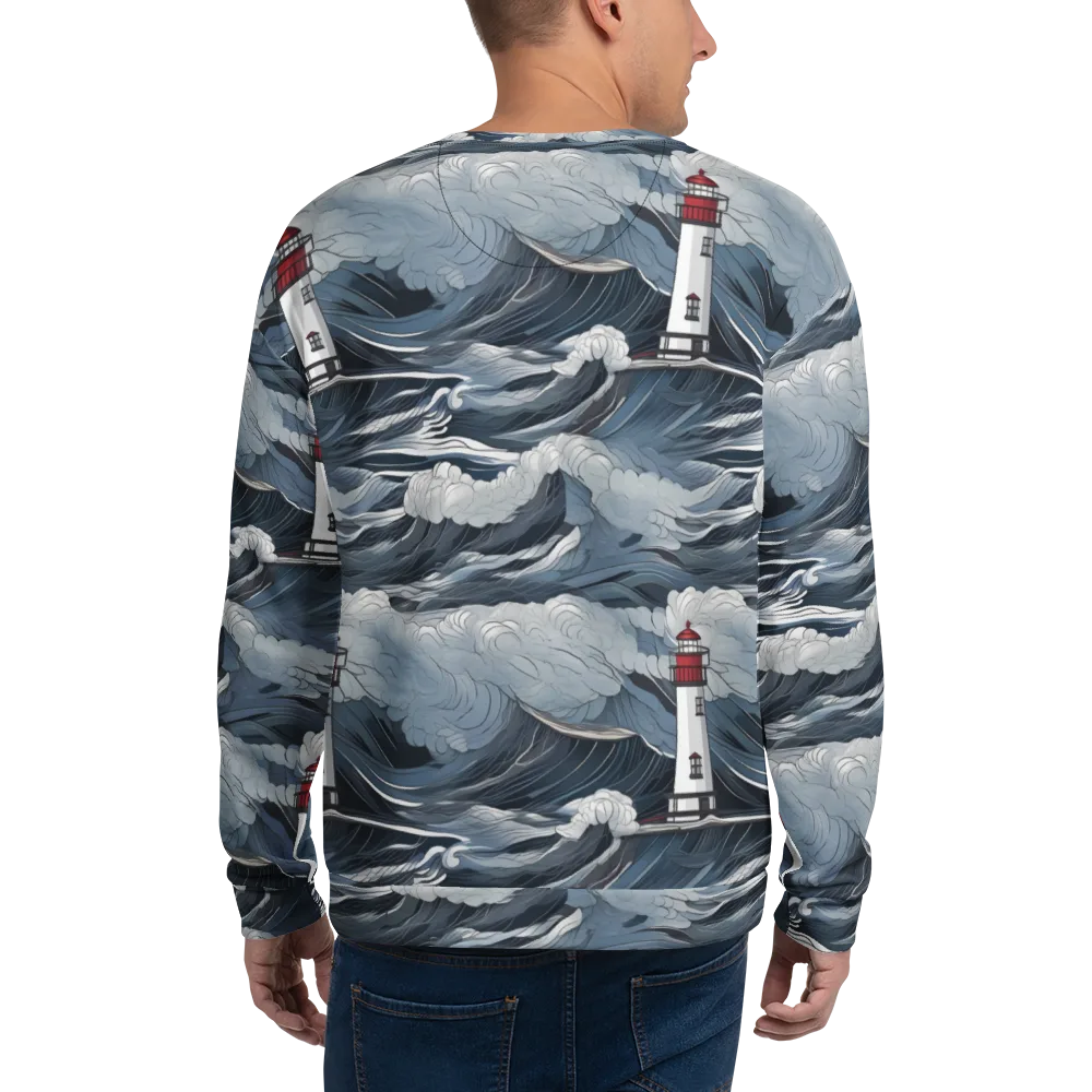 Midnight Lighthouse on Sweatshirt — Back
