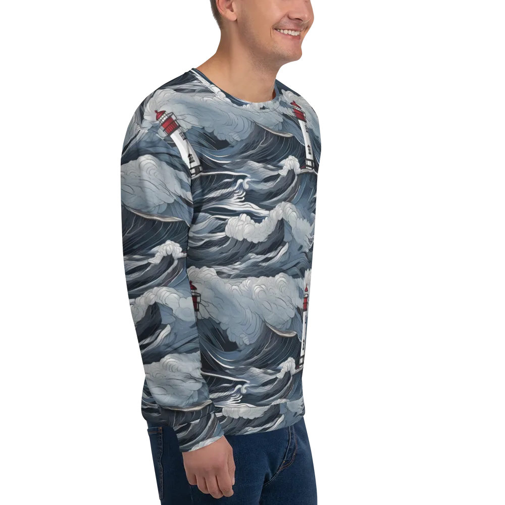 Midnight Lighthouse on Sweatshirt — Right Front