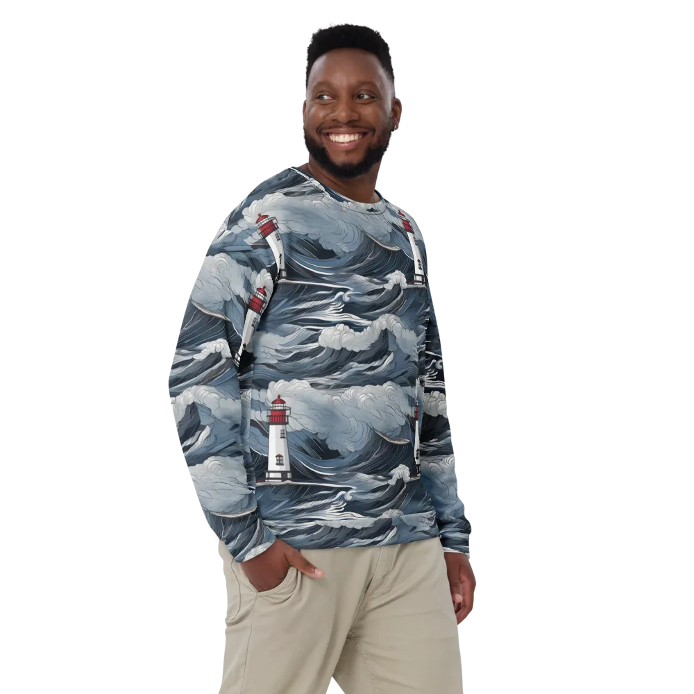 Midnight Lighthouse on Sweatshirt — Front