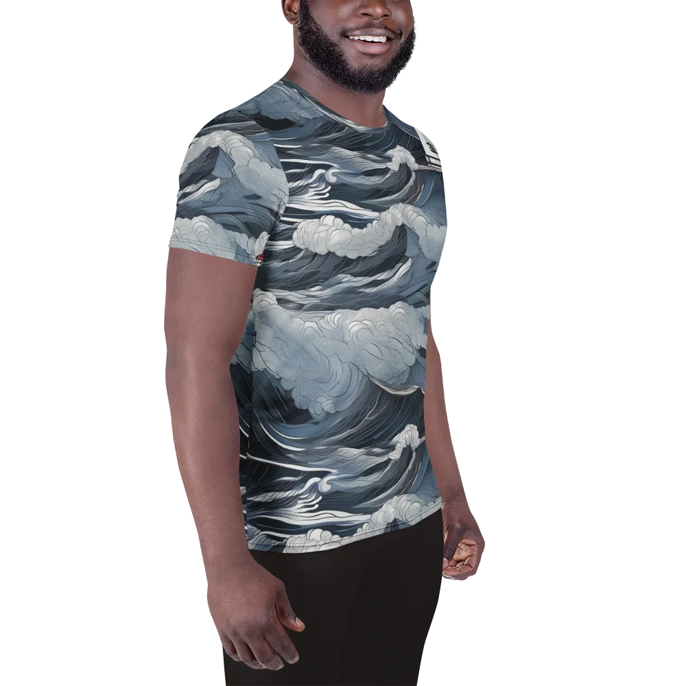 Midnight Lighthouse on Men's Athletic T-Shirt — Right