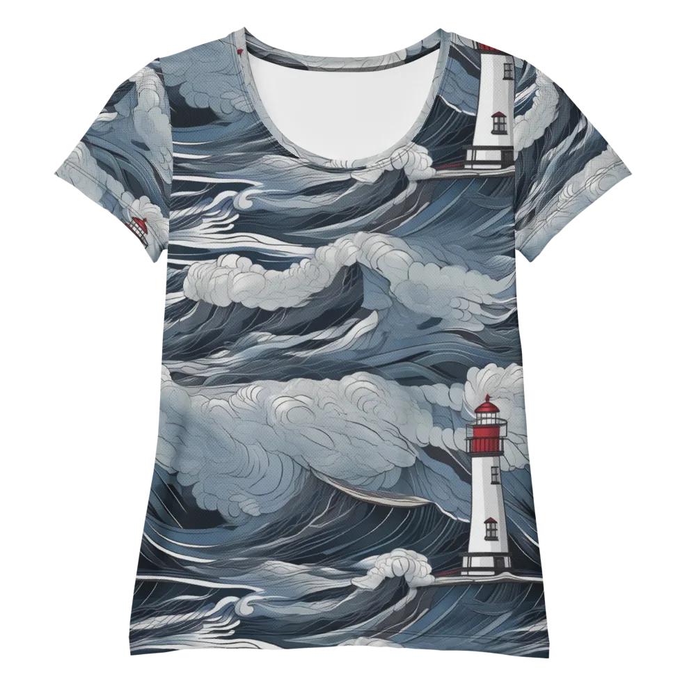 Midnight Lighthouse on Women's Athletic T-Shirt — Front