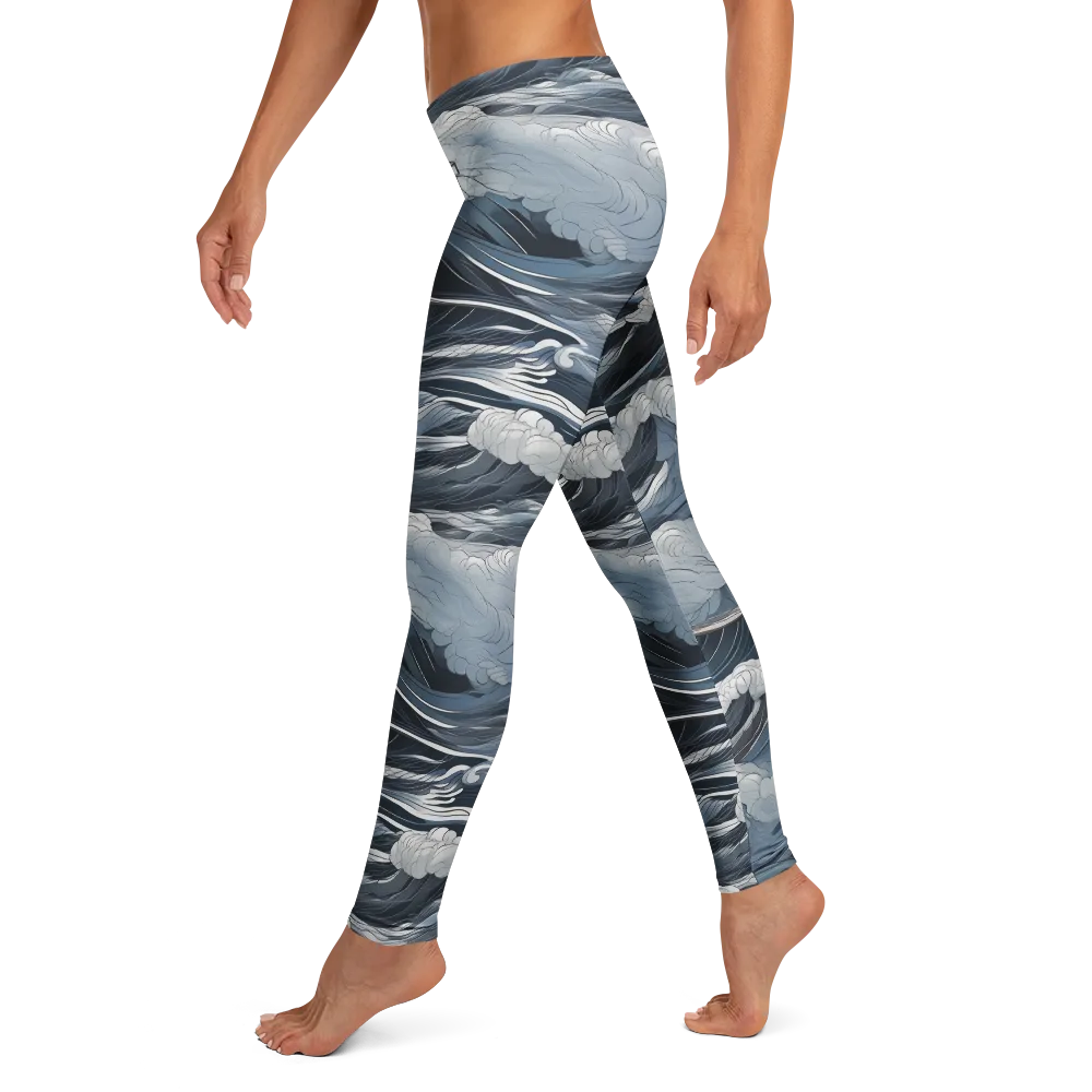 Midnight Lighthouse on Leggings — Left