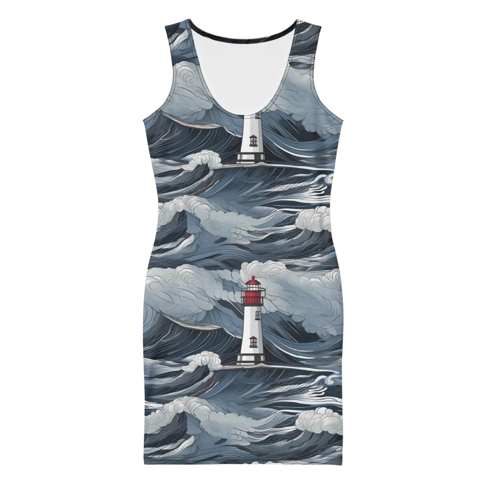 Midnight Lighthouse on Bodycon Dress — Front