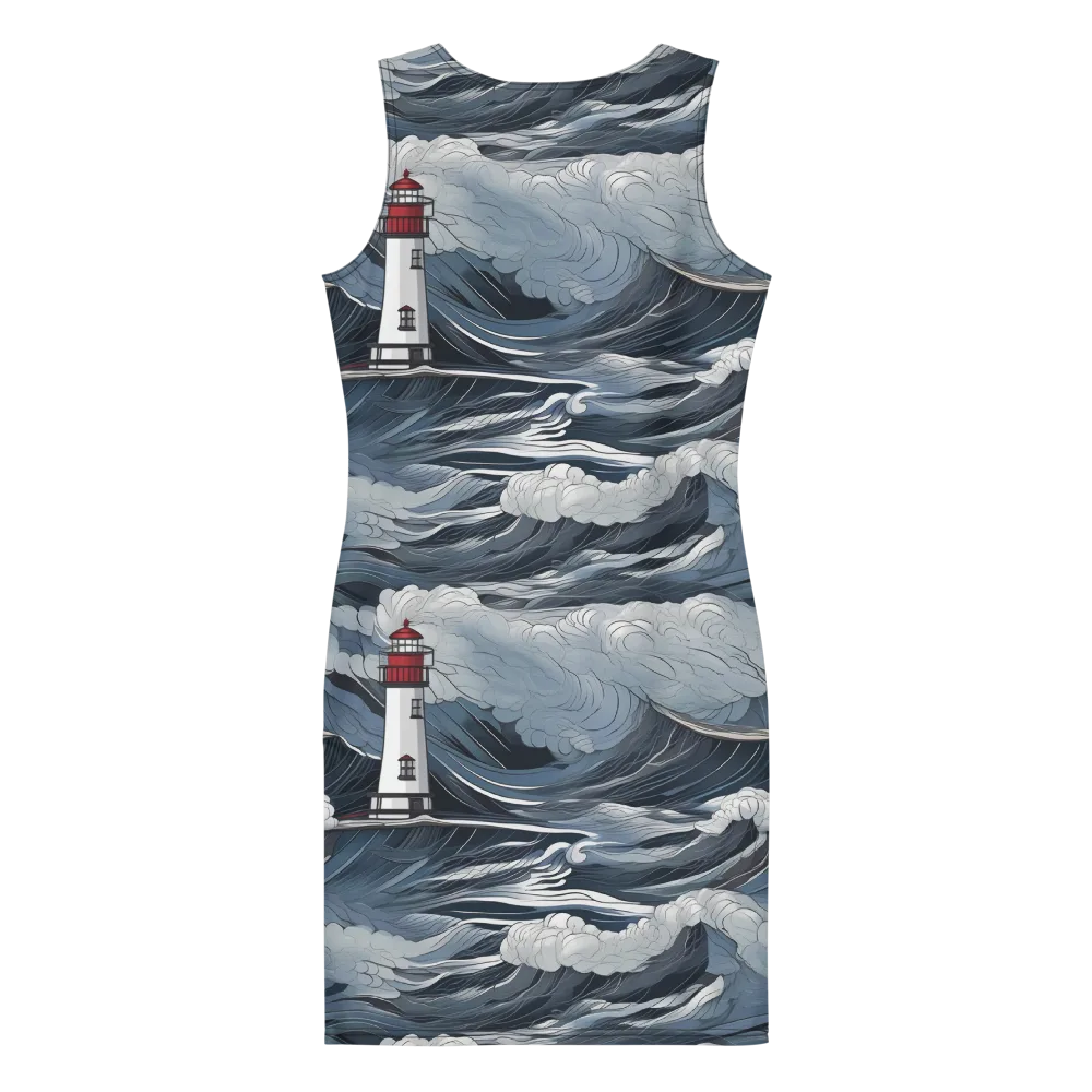 Midnight Lighthouse on Bodycon Dress — Back