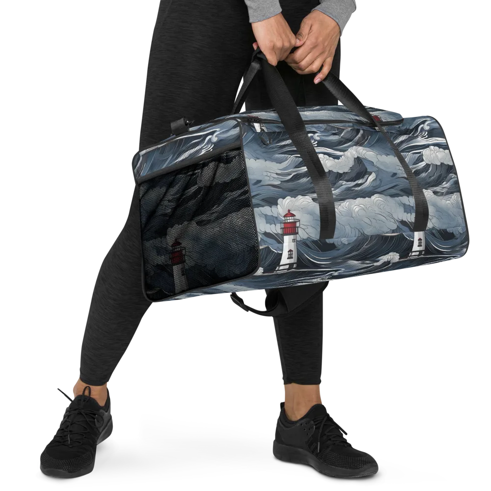 Midnight Lighthouse on Duffle Bag — Right Front