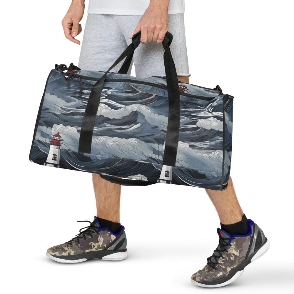 Midnight Lighthouse on Duffle Bag — Front