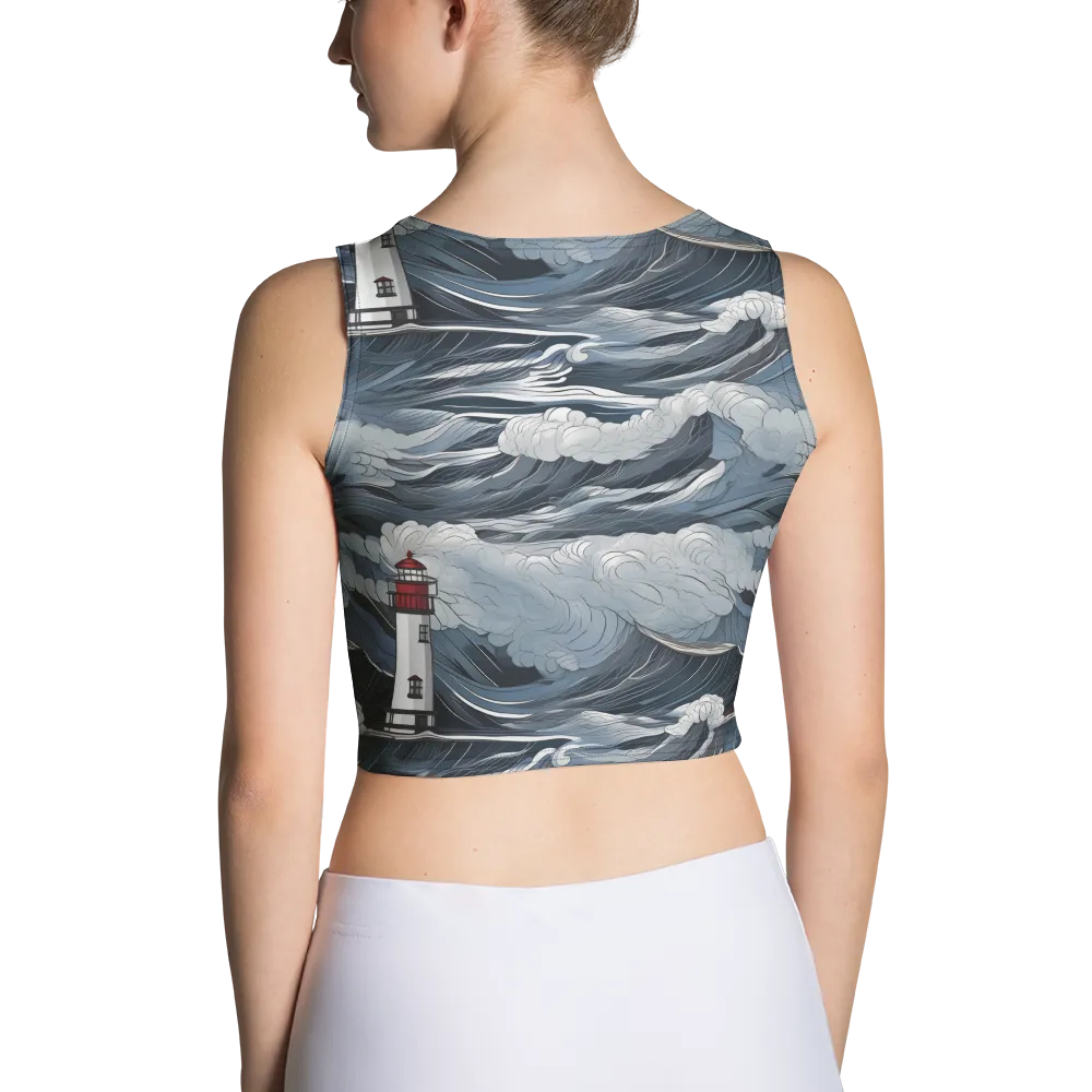 Midnight Lighthouse on Crop Top — Back