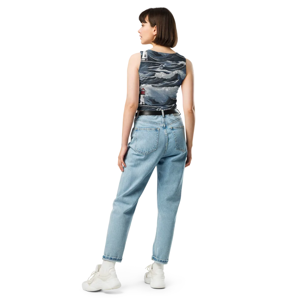 Midnight Lighthouse on Crop Top — Back