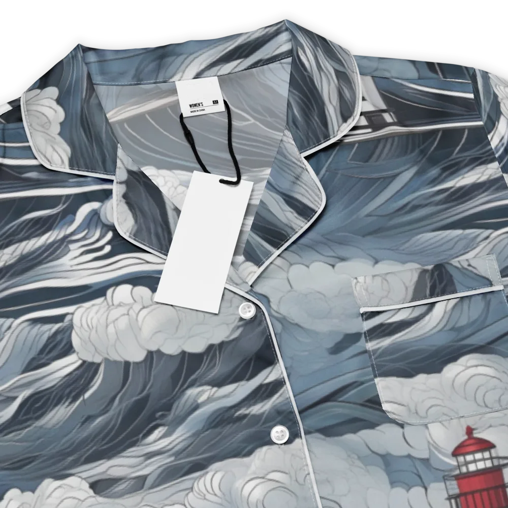 Midnight Lighthouse on Women's Short Sleeve Pajama Top — Product details