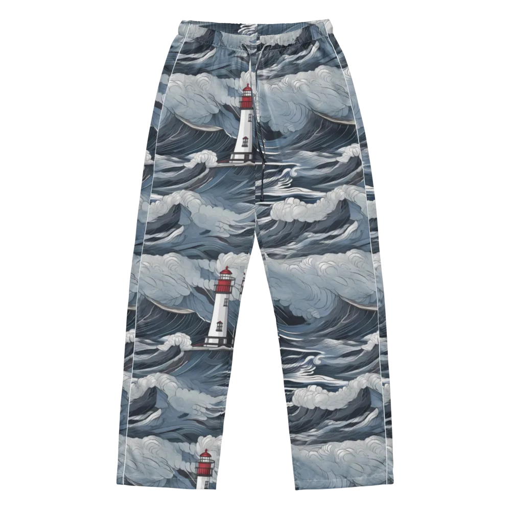 Midnight Lighthouse on Women's Pajama Pants — Front