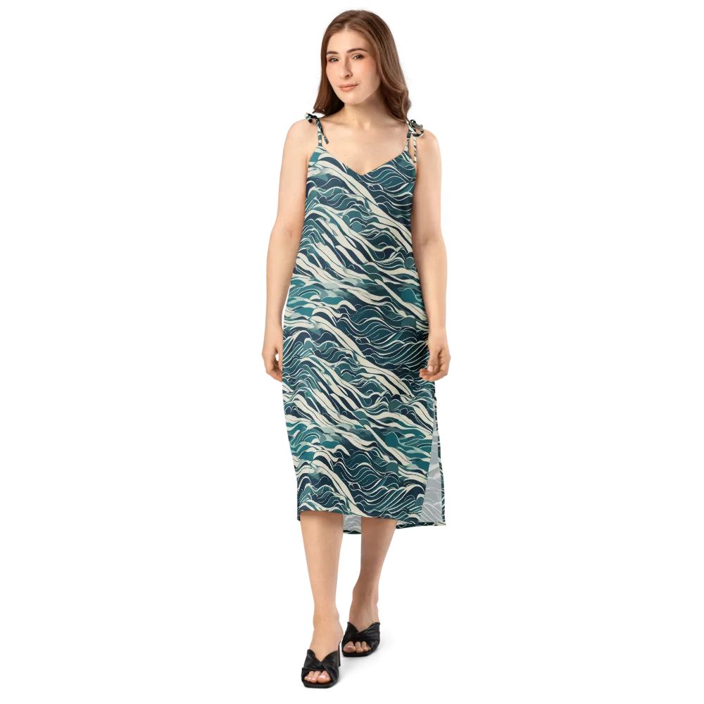 Teal Current on Slip Dress — Front