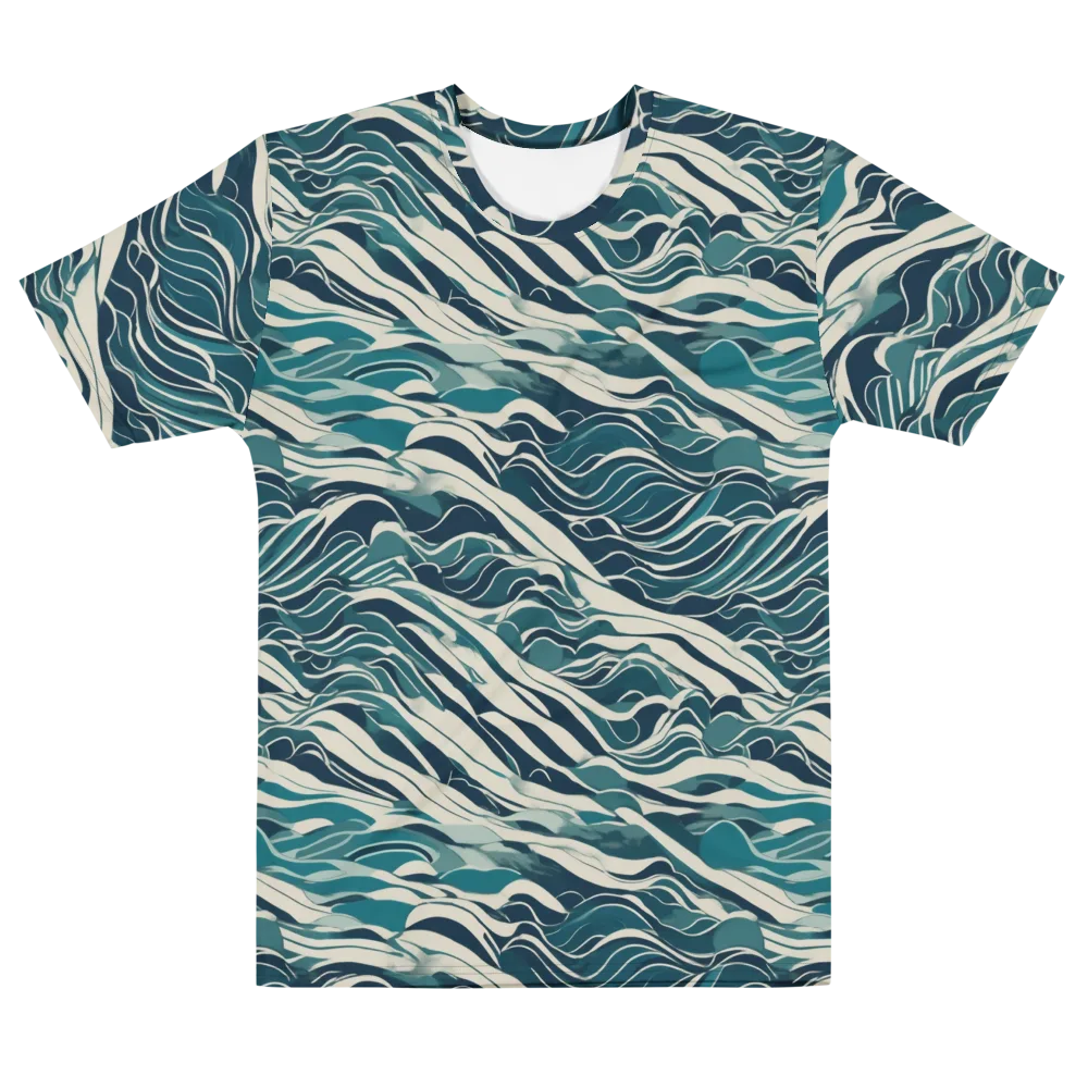 Teal Current on Men's Cotton Crew Neck T-Shirt — Front
