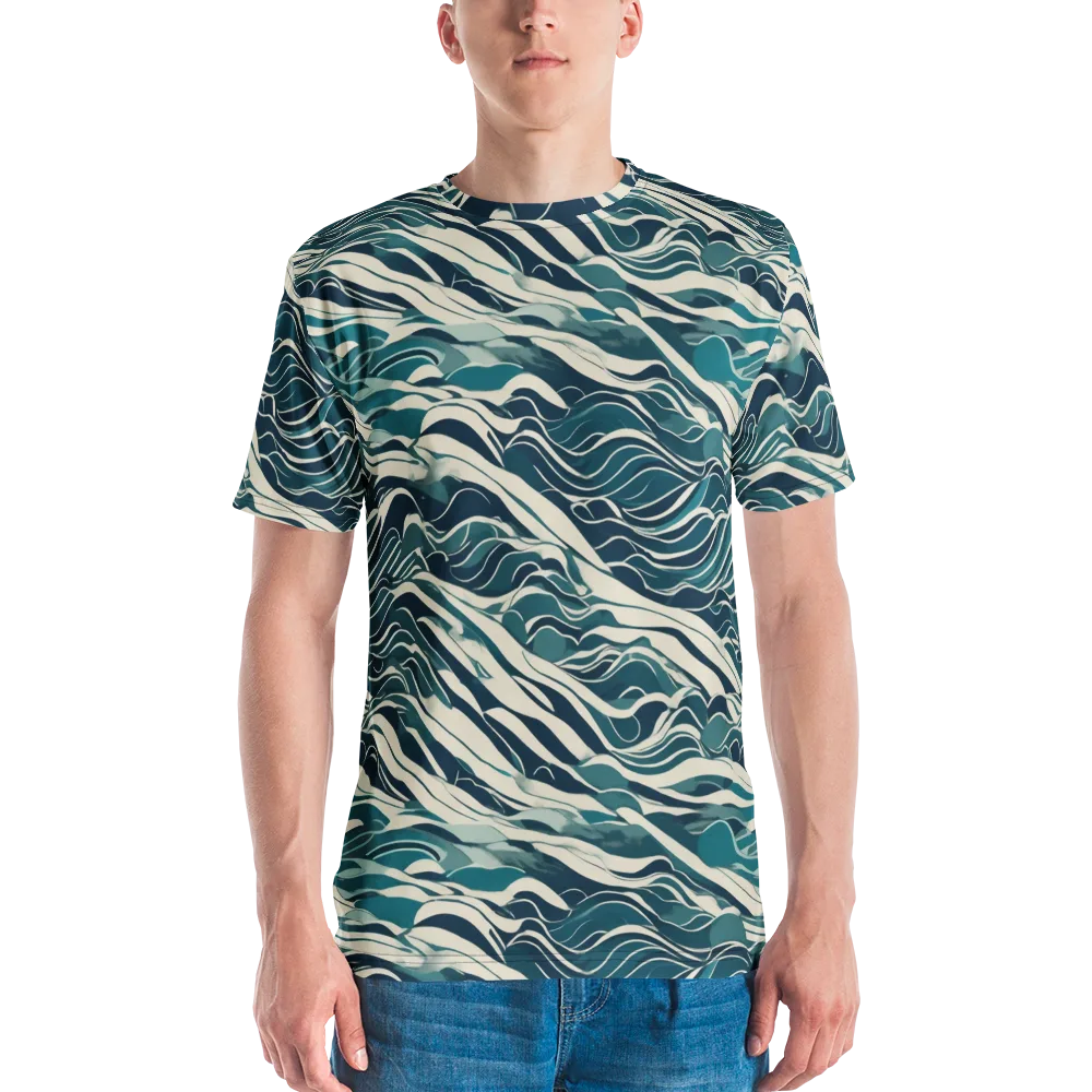 Teal Current on Men's Crew Neck T-Shirt — Front