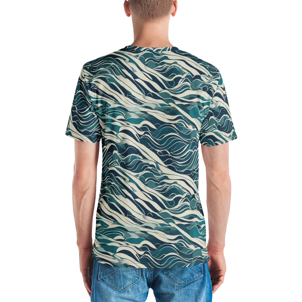 Teal Current on Men's Crew Neck T-Shirt — Back