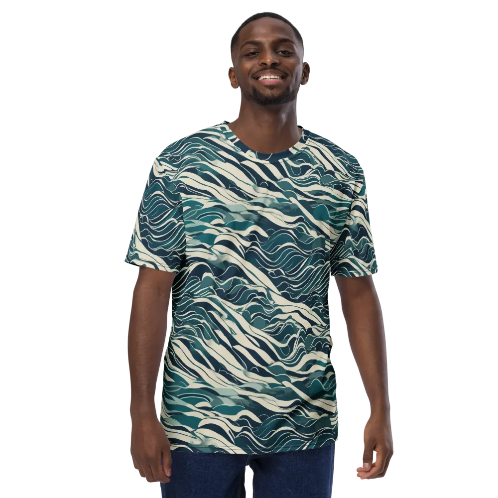 Teal Current on Men's Crew Neck T-Shirt — Front