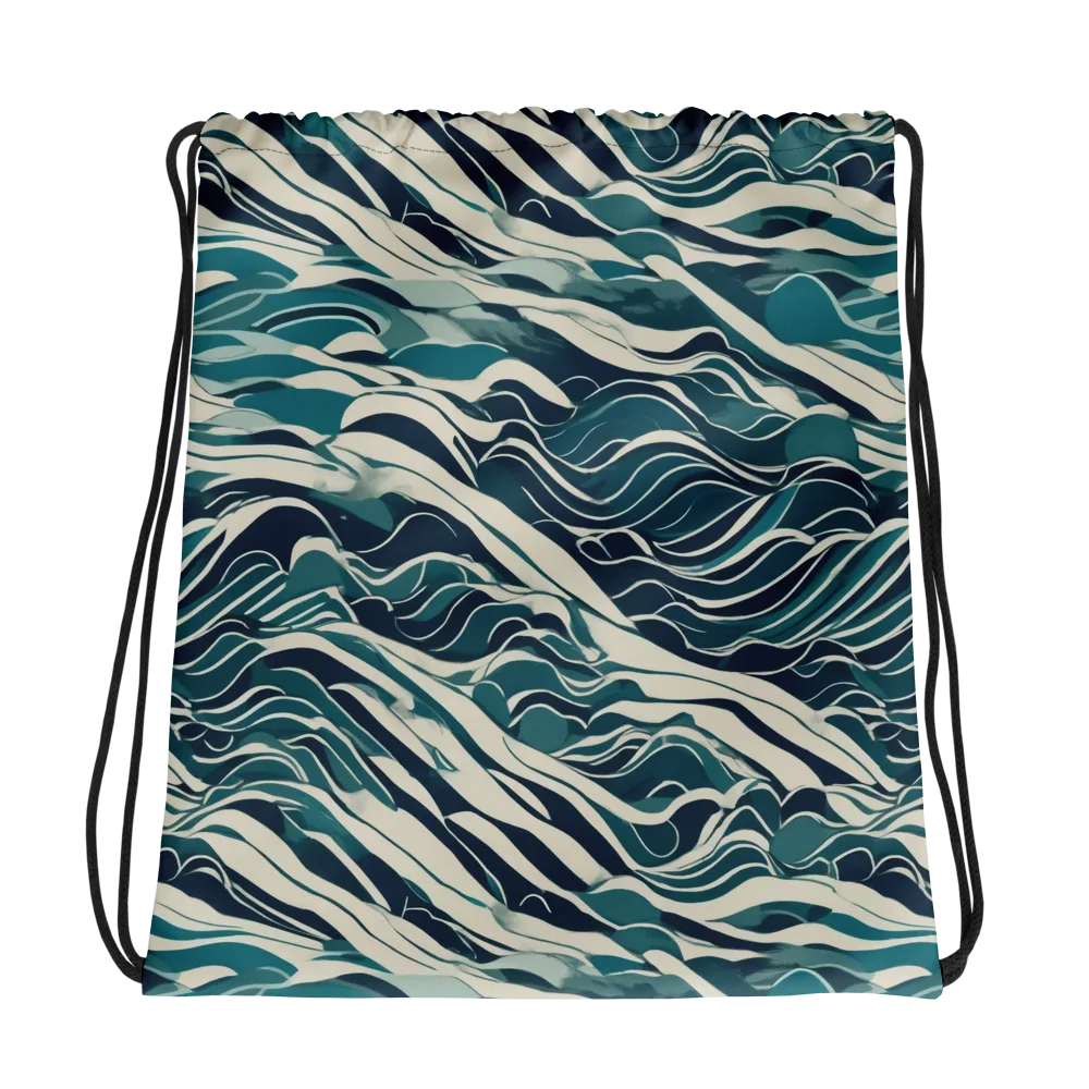 Teal Current on Drawstring Bag — Photo
