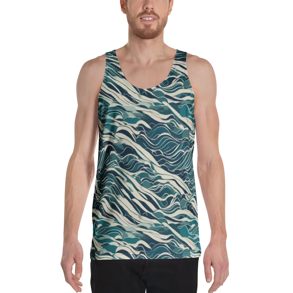 Teal Current on Men's Tank Top — Front