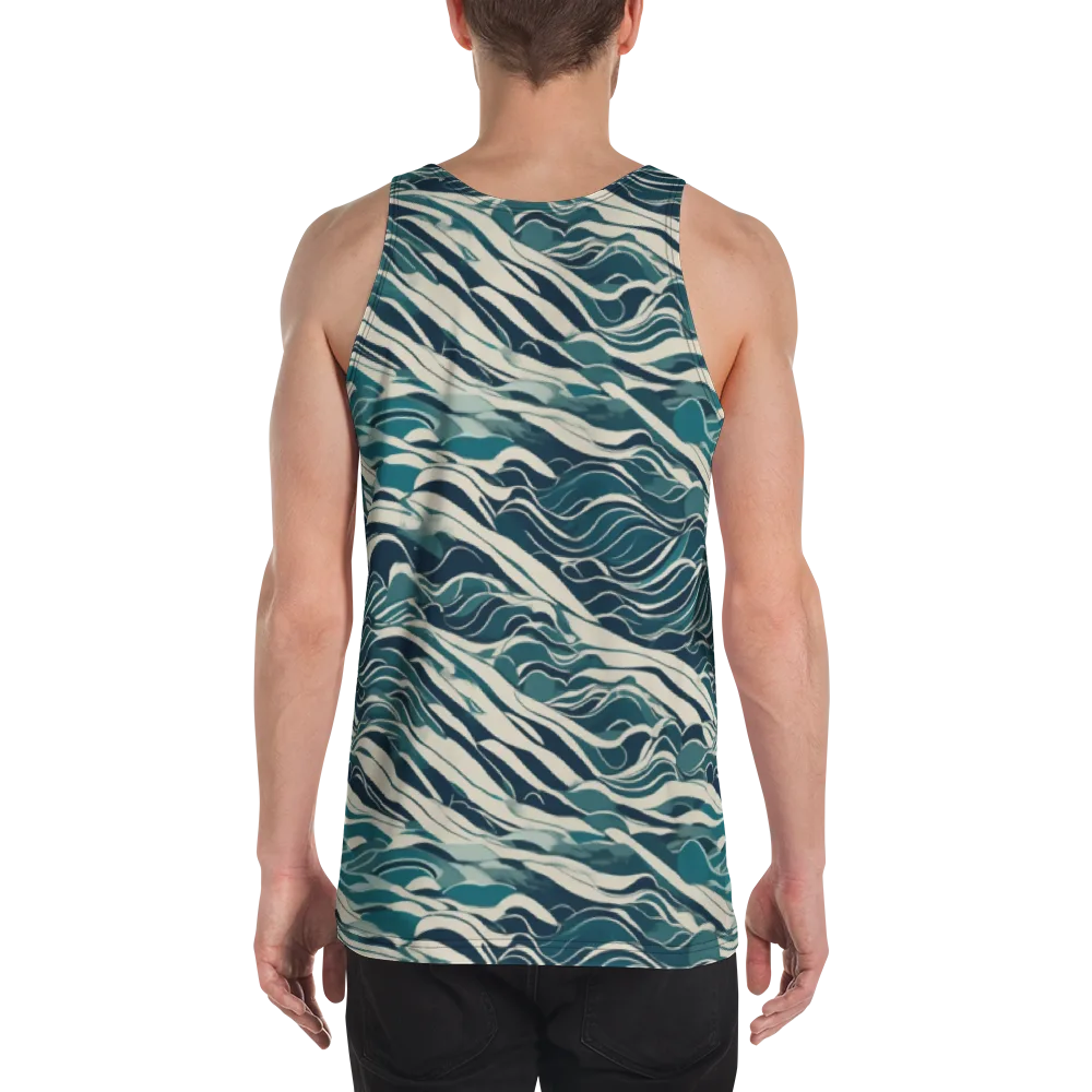 Teal Current on Men's Tank Top — Back