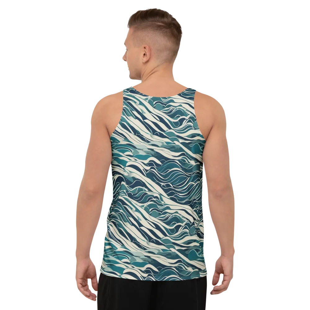 Teal Current on Men's Tank Top — Back