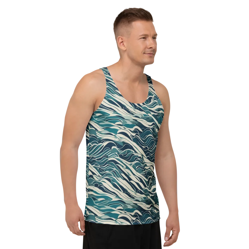 Teal Current on Men's Tank Top — Right Front