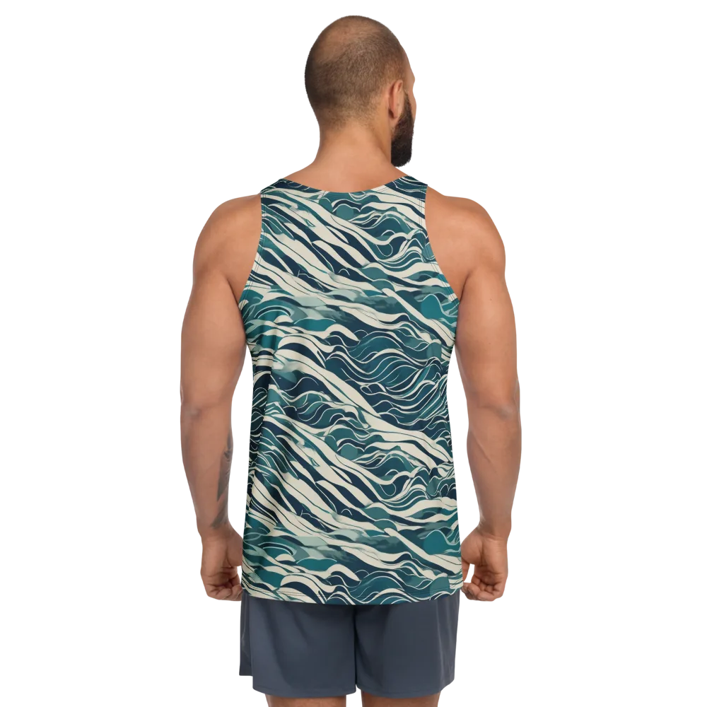 Teal Current on Men's Tank Top — Back