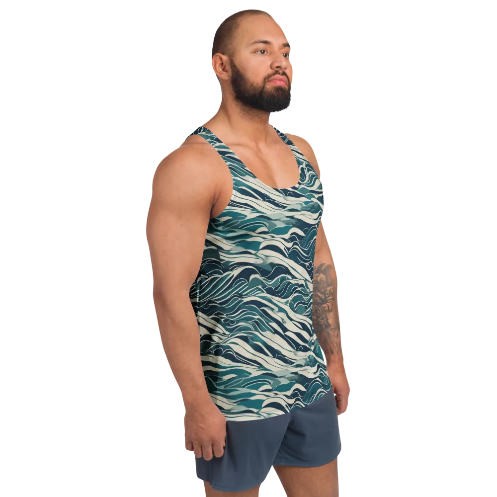 Teal Current on Men's Tank Top — Right Front