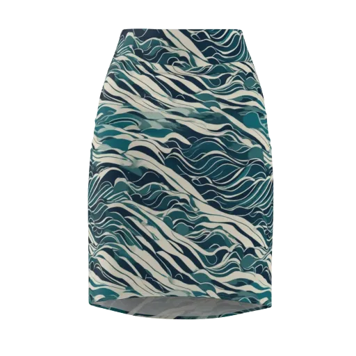 Teal Current on a Pencil Skirt