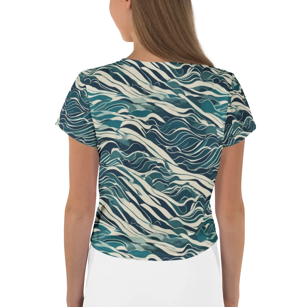 Teal Current on Crop Tee — Back