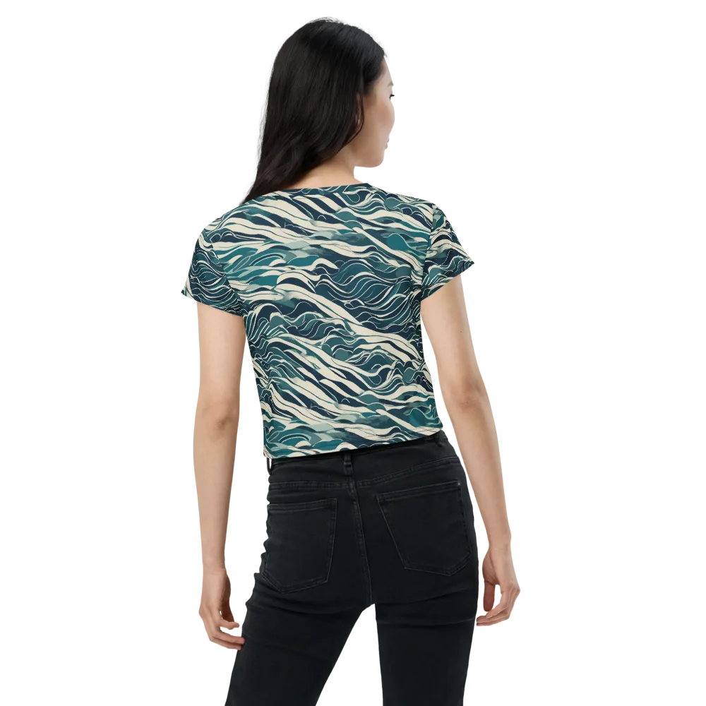 Teal Current on Crop Tee — Back