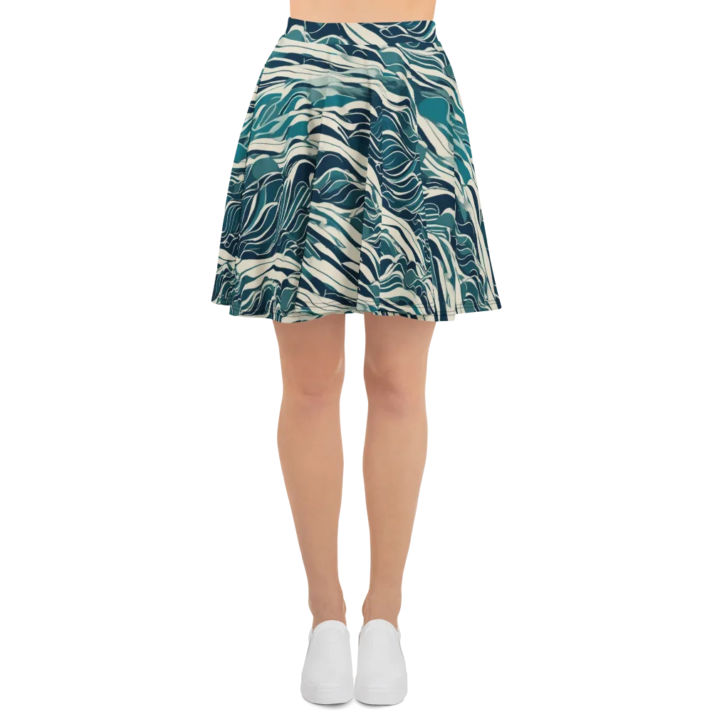 Teal Current on Skater Skirt — Front