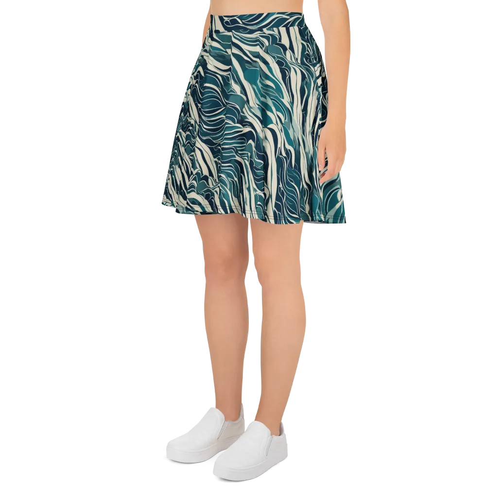 Teal Current on Skater Skirt — Left