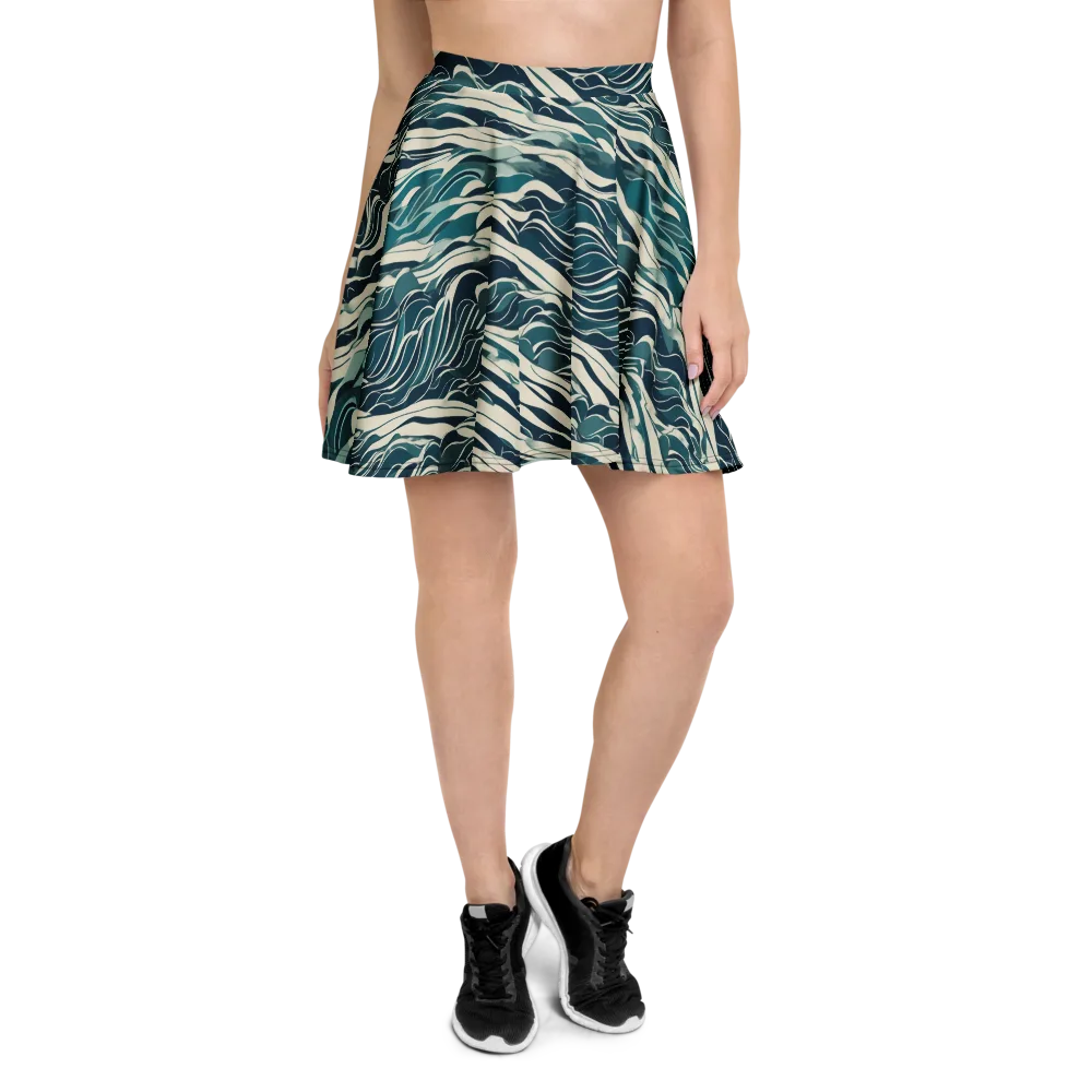 Teal Current on Skater Skirt — Front
