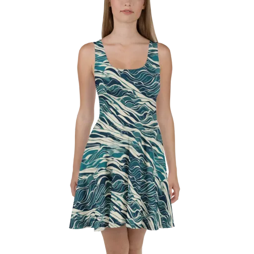 Teal Current on a Skater Dress