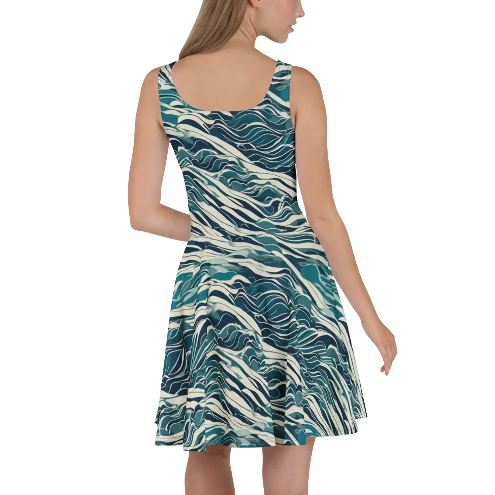 Teal Current on Skater Dress — Back
