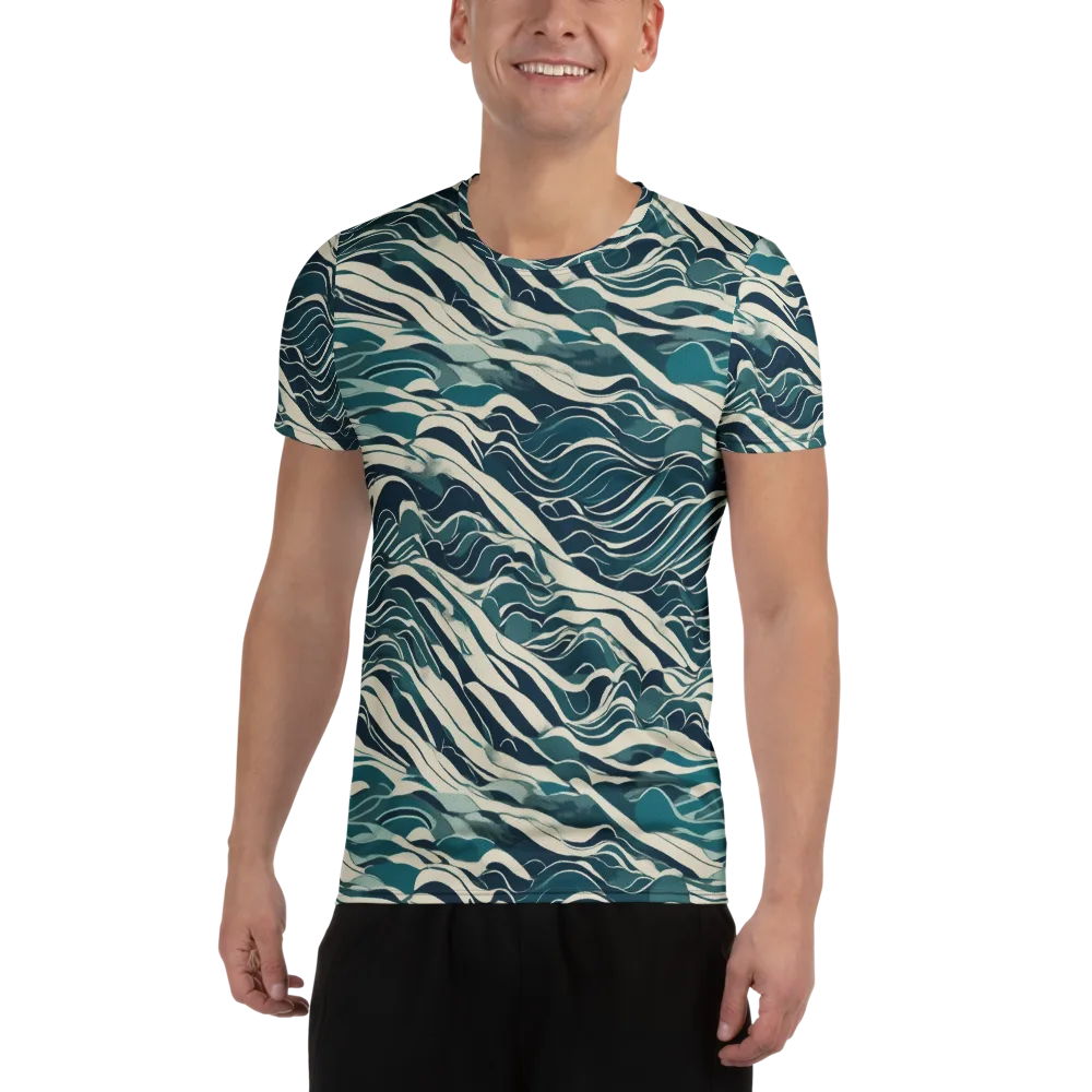 Teal Current on Men's Athletic T-Shirt — Front