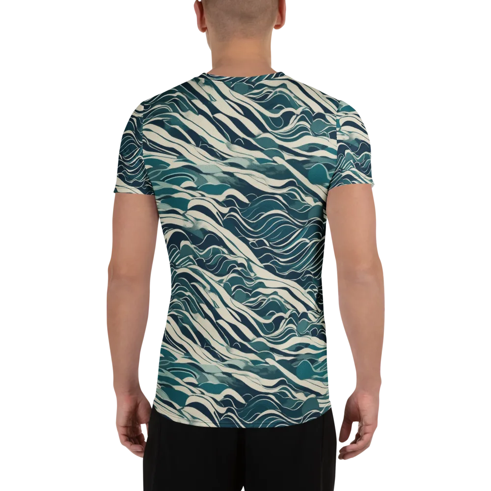 Teal Current on Men's Athletic T-Shirt — Back