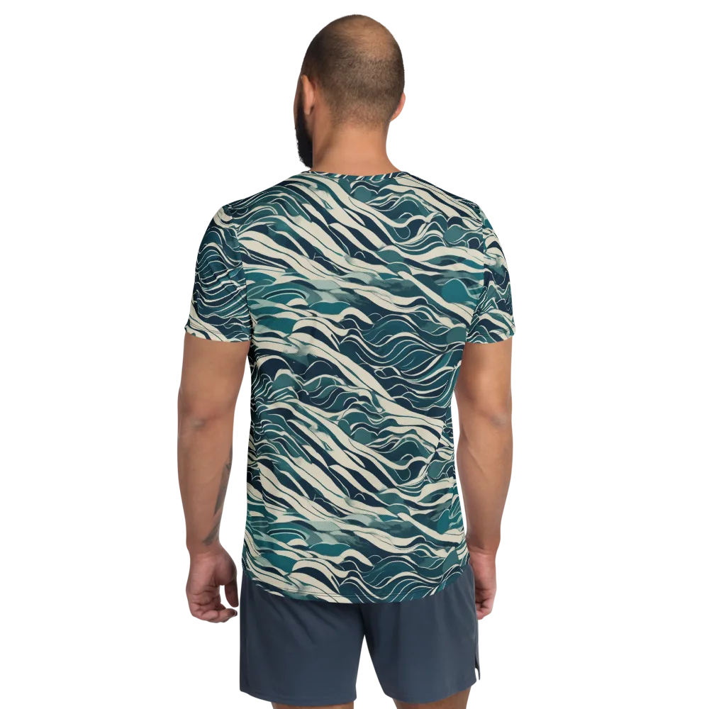Teal Current on Men's Athletic T-Shirt — Back