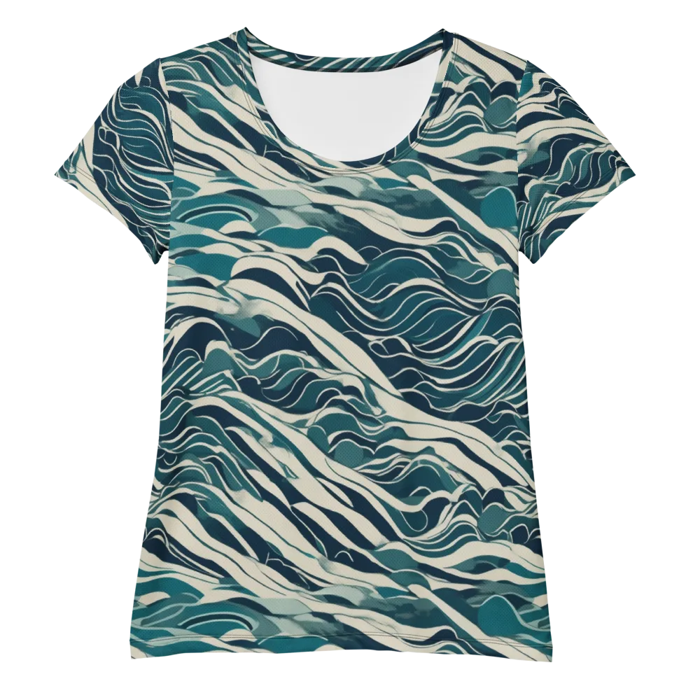 Teal Current on Women's Athletic T-Shirt — Front
