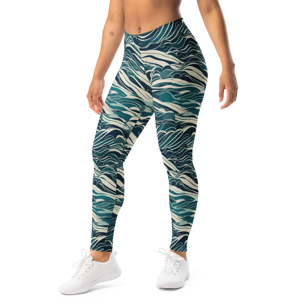 Teal Current on Leggings — Left Front