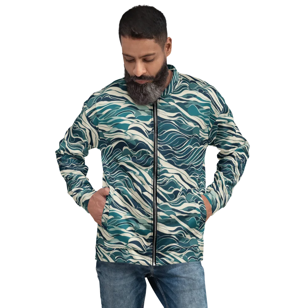 Teal Current on Bomber Jacket — Front