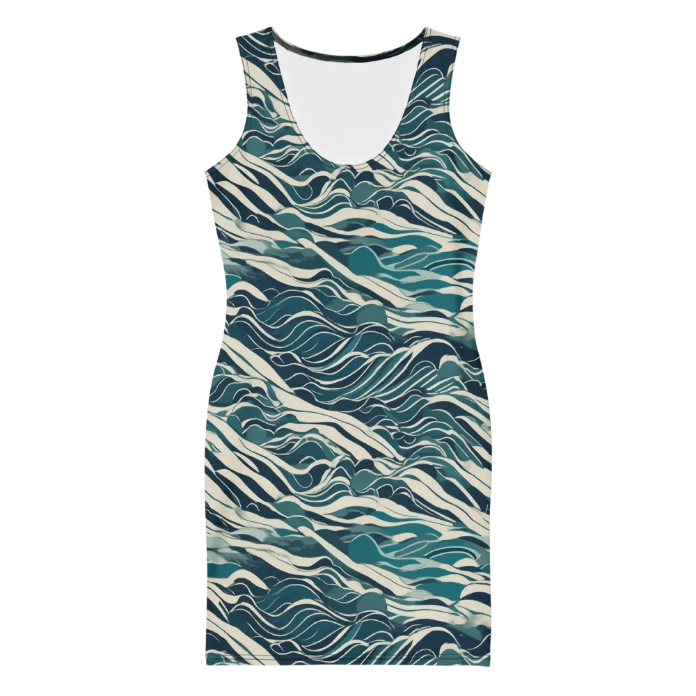Teal Current on Bodycon Dress — Front