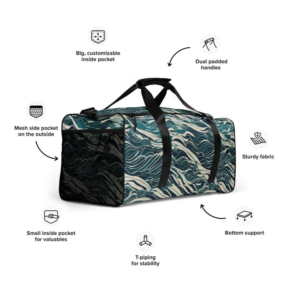 Teal Current on Duffle Bag — Right Front
