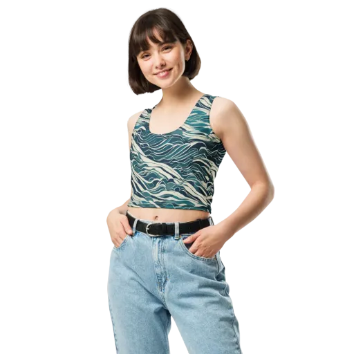 Teal Current on a Crop Top