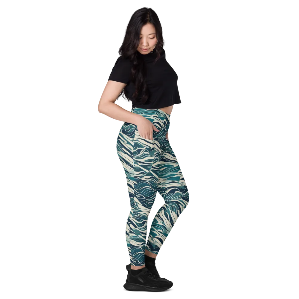 Teal Current on Leggings with Pockets — Right