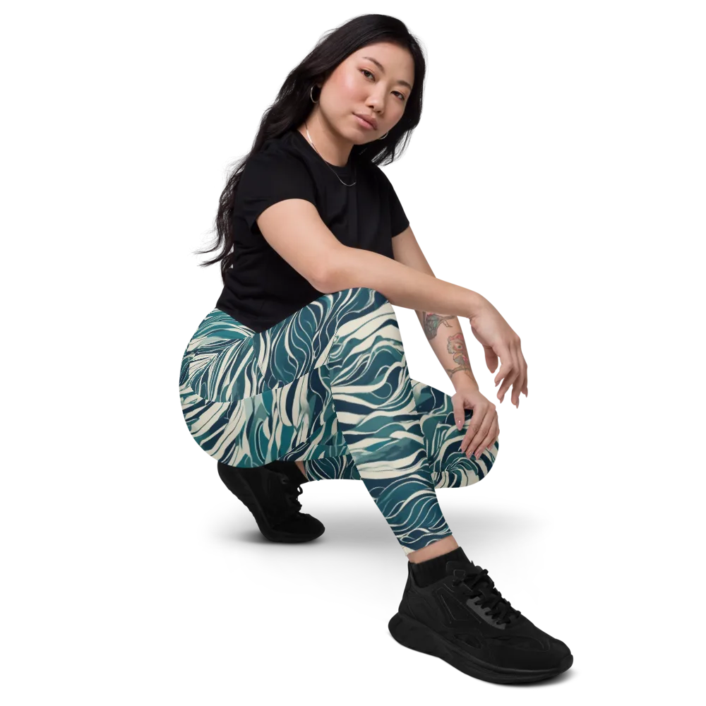 Teal Current on Leggings with Pockets — Right Front