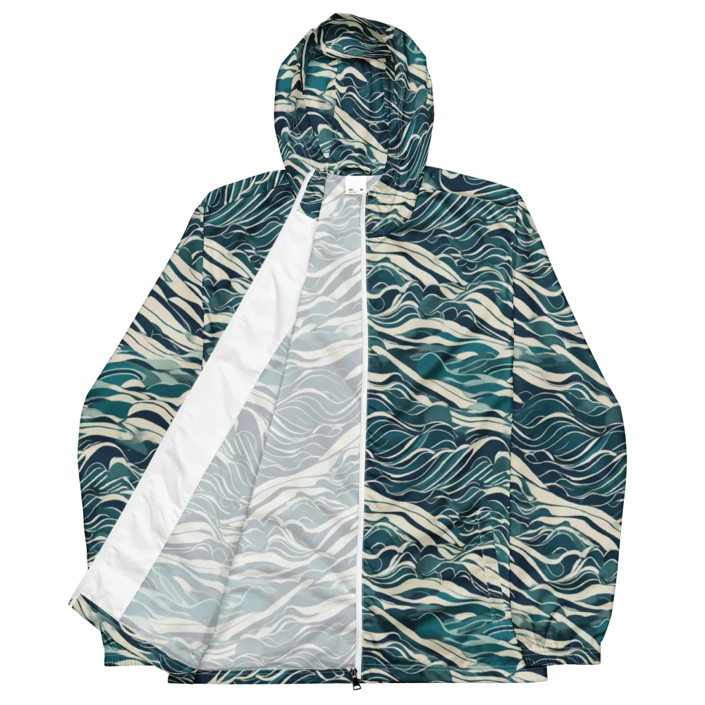 Teal Current on Men's Windbreaker — Front