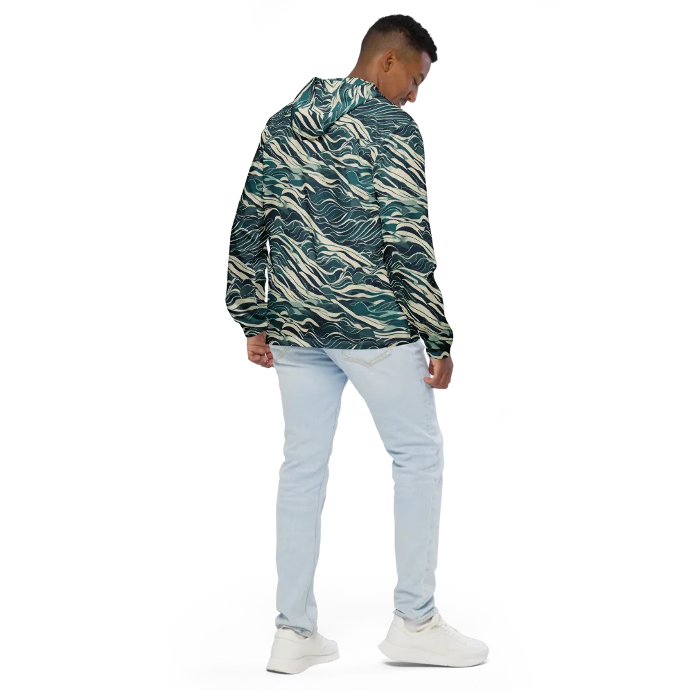 Teal Current on Men's Windbreaker — Back