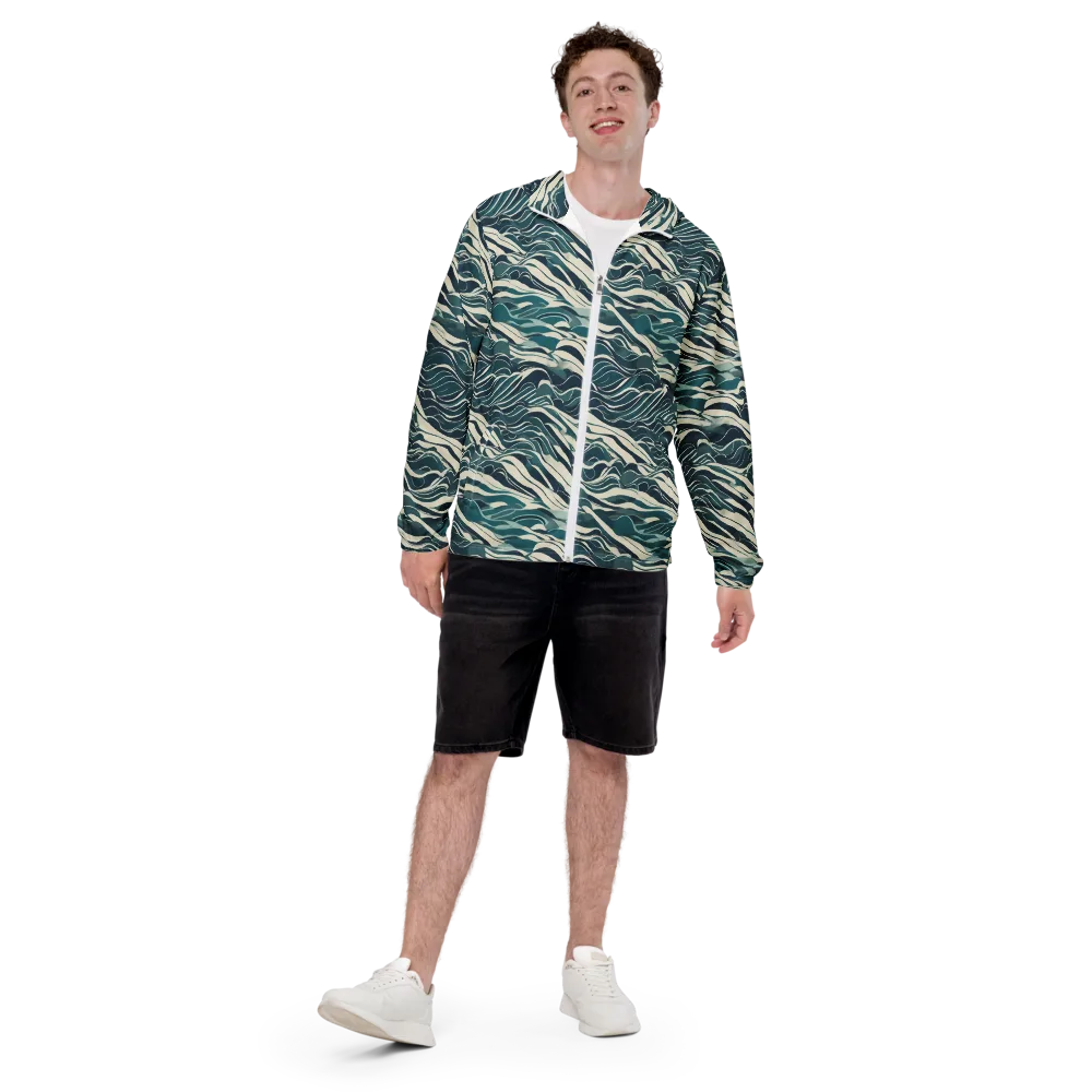 Teal Current on Men's Windbreaker — Front