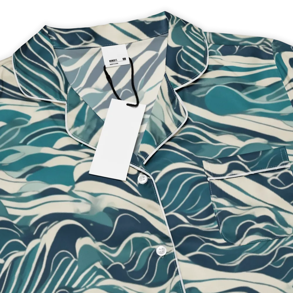 Teal Current on Women's Short Sleeve Pajama Top — Product details