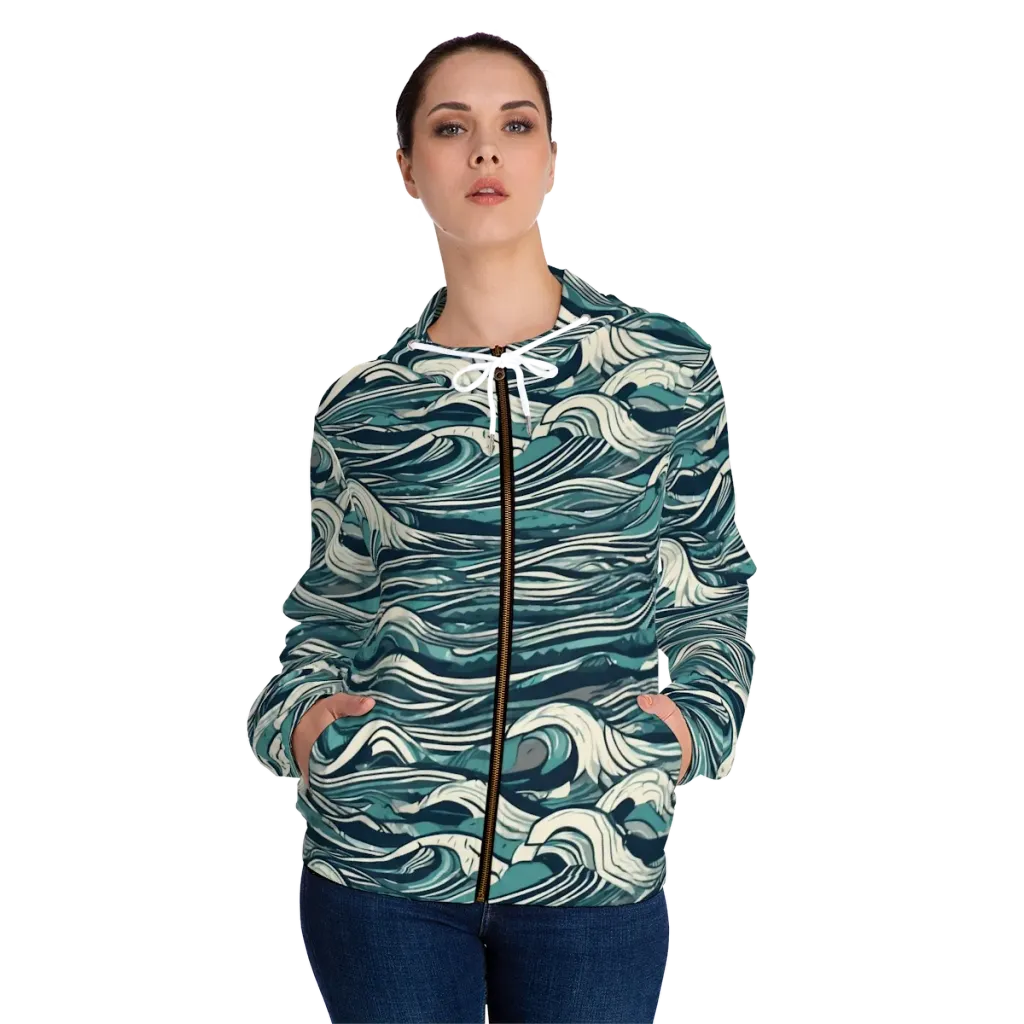 Breaker’s Ledger on Women's Full-Zip Hoodie — Front On Person